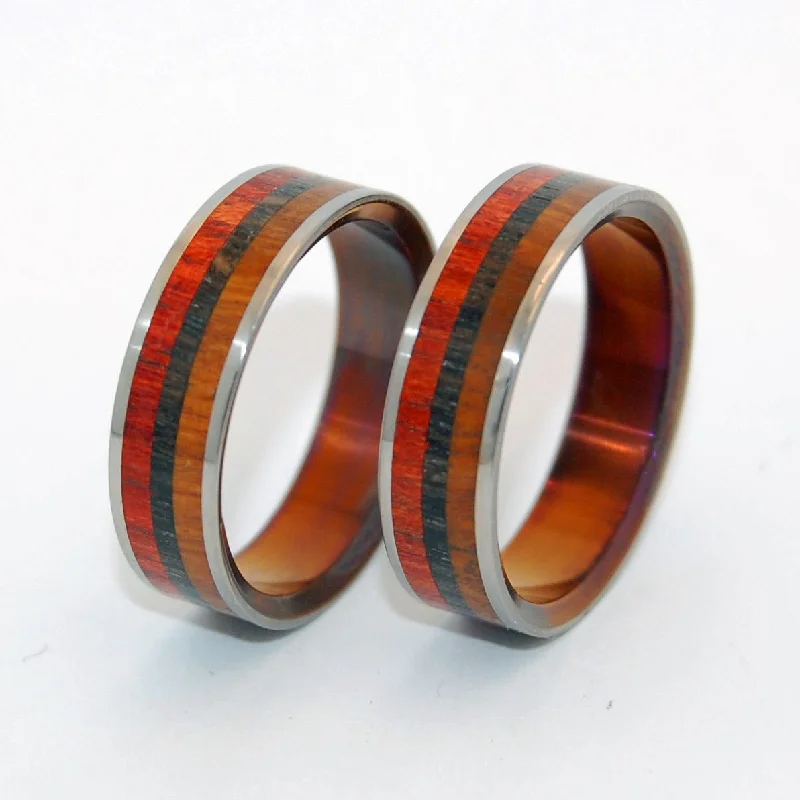 Natural rings with raw stones for organic appeal -Old Soul | Ancient Woods & Titanium Handmade Wedding Ring