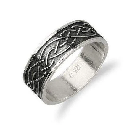 Dainty rings ideal for delicate finger embellishments -Silver Celtic Ring - R403 - Size J-Q