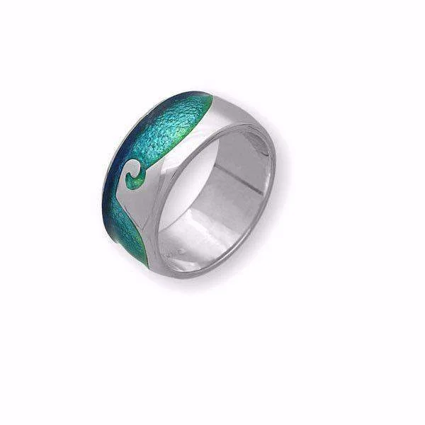 Matte rings with smooth finishes for subtle elegance -Silver and Enamel Ring ER112