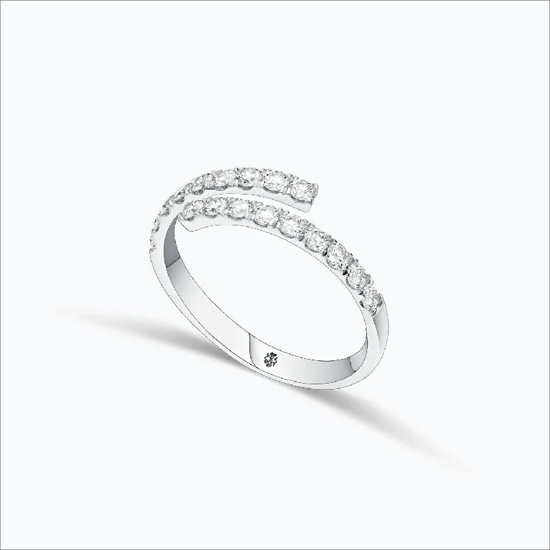 Matte rings with smooth finishes for subtle elegance -Initha 18K White Gold Ring w. Diamonds