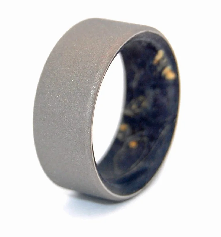 Quirky rings with offbeat stone finger designs -Sandblasted Kore | Men's Wood & Titanium Wedding Ring