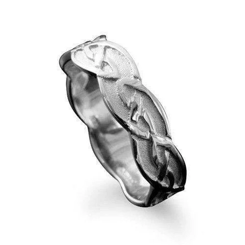 Rings perfect for layering with slim finger bands -Foula Celtic Ring - Various Metals - R224 - Size R-Z