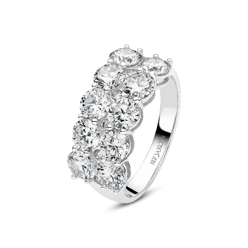 Crisp rings with modern shapes for finger chic -Ariccia 14K Whitegold Ring w. Lab-Grown Diamonds