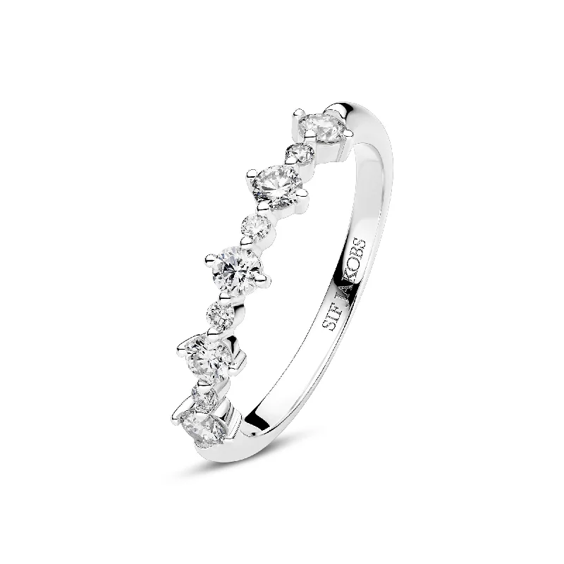 Quirky rings with offbeat stone finger designs -Brina 14K Whitegold Ring w. Lab-Grown Diamonds