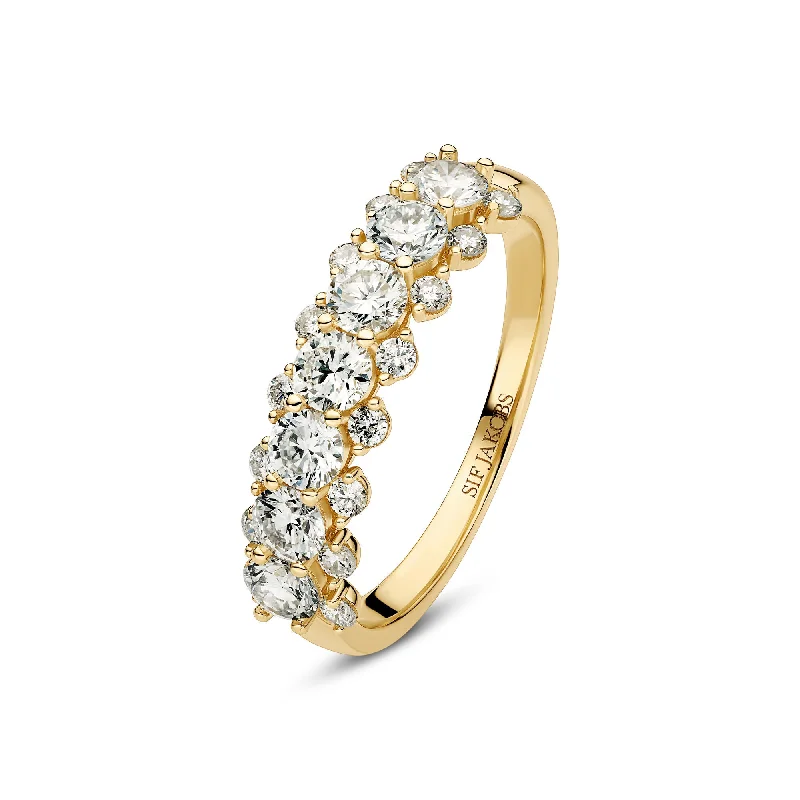 Rings inspired by waves with flowing stone designs -Fior 14K Gold Ring w. Lab-Grown Diamonds