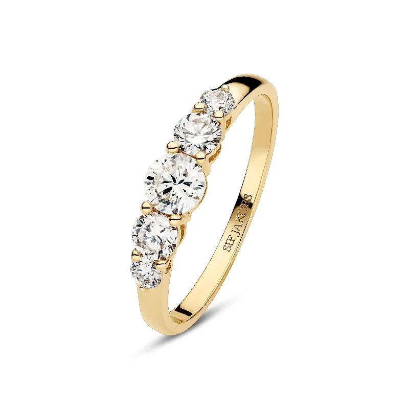 Rings perfect for layering with slim finger bands -Tiara 14K Gold Ring w. Lab-Grown Diamonds