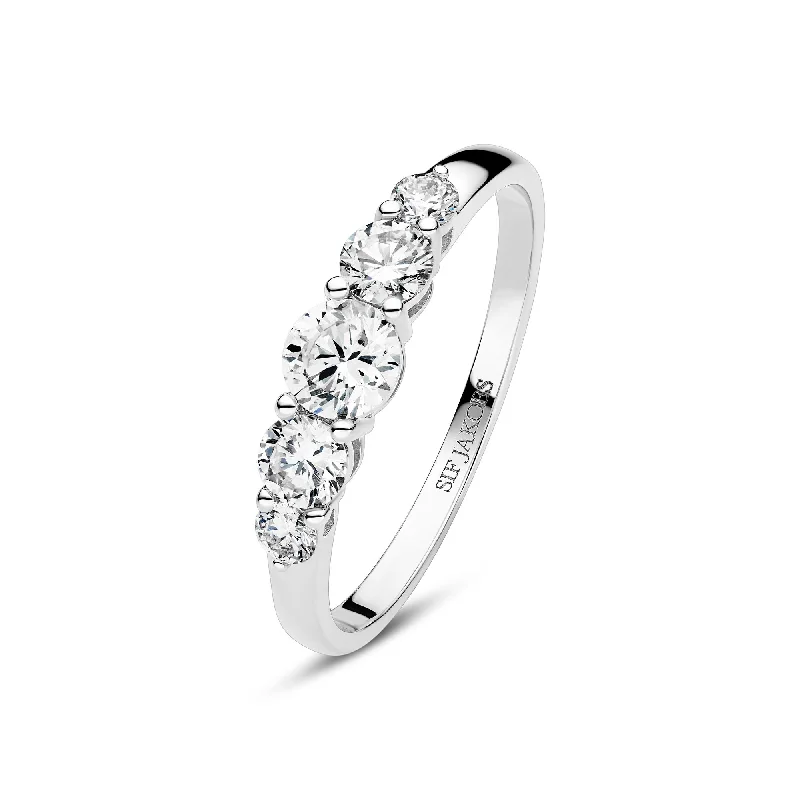 Sharp rings with sleek cuts for contemporary style -Tiara 14K Whitegold Ring w. Lab-Grown Diamonds