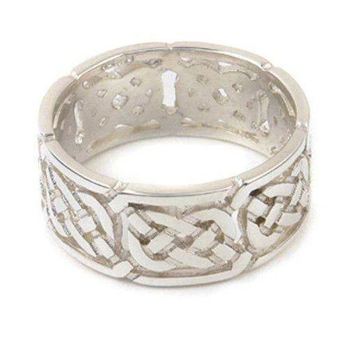 Rings inspired by moons with gemstone radiance -Silver or Gold Celtic Ring - XXR132 12mm Sizes Z1-Z5