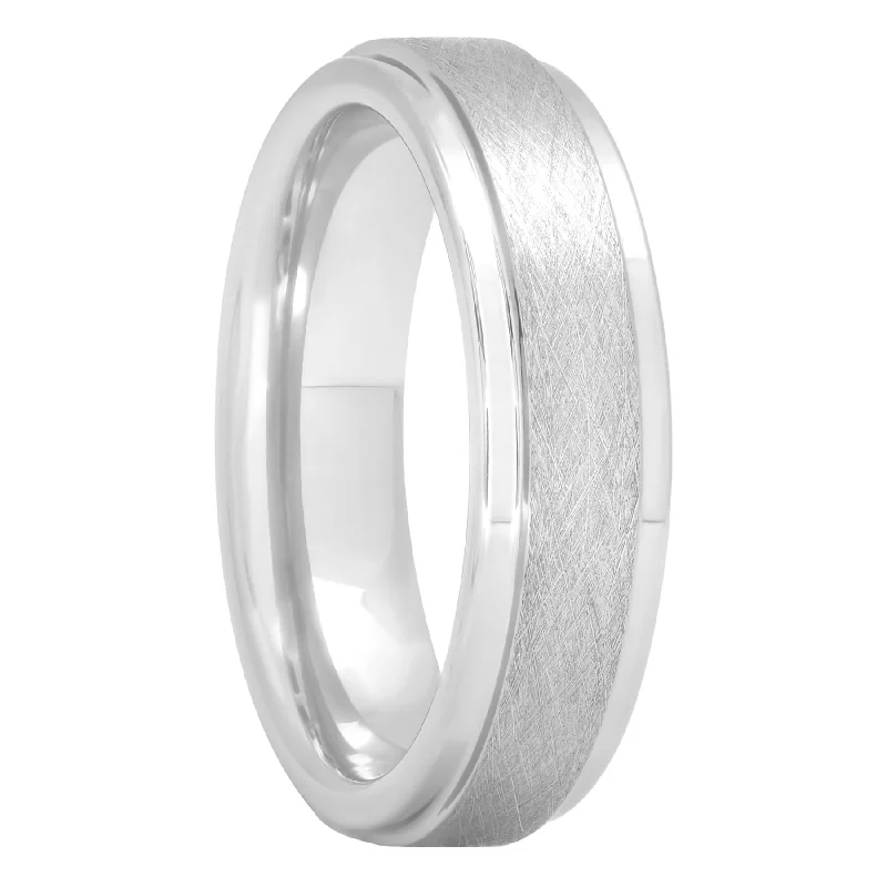 Elegant rings perfect for adding sparkle to outfits -Tantalum Scratch Satin Finish Band, 6mm