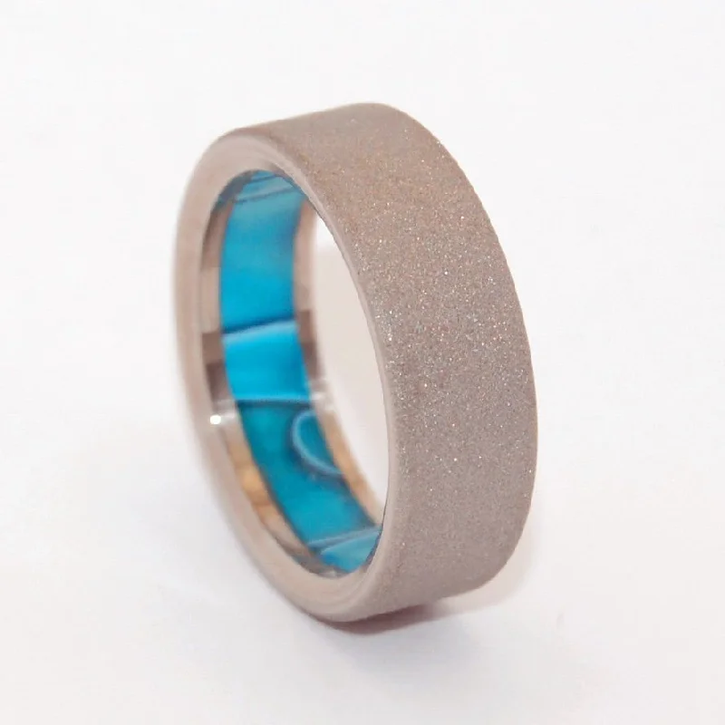 Light rings ideal for everyday finger comfort wear -Humble Time Travel | Men's Aquatic Resin & Titanium Wedding Ring