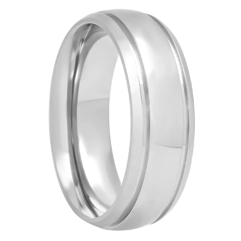 Wild rings with raw gemstones for finger beauty -Titanium Classic Half Round Polished Band, 7mm