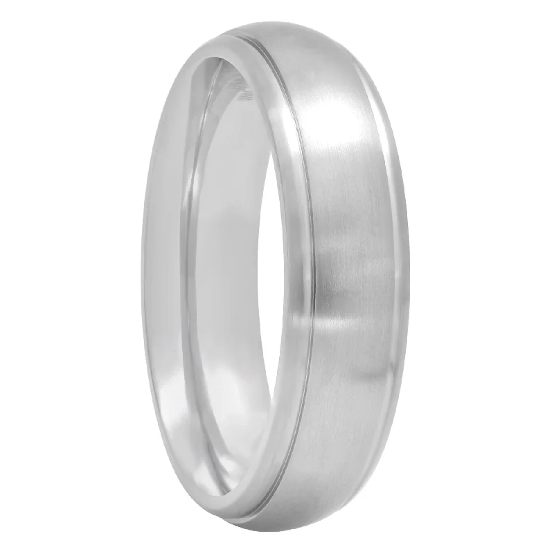 Twisted rings with woven bands for artistic beauty -Titanium Polished Satin Band, 6mm