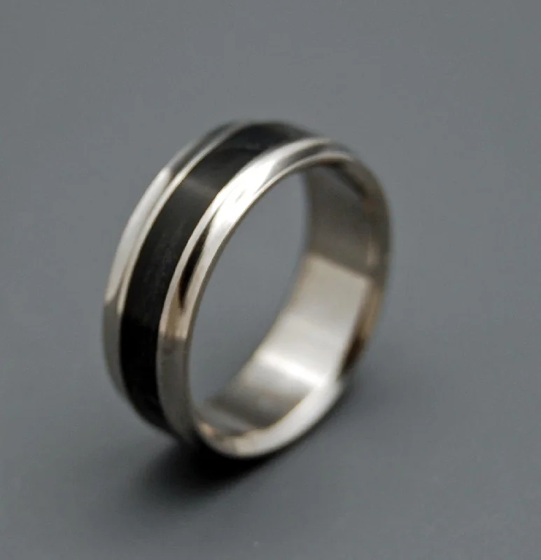 Mixed rings with dual metals for finger flair -Black Beauty | Men's Titanium Wedding Ring