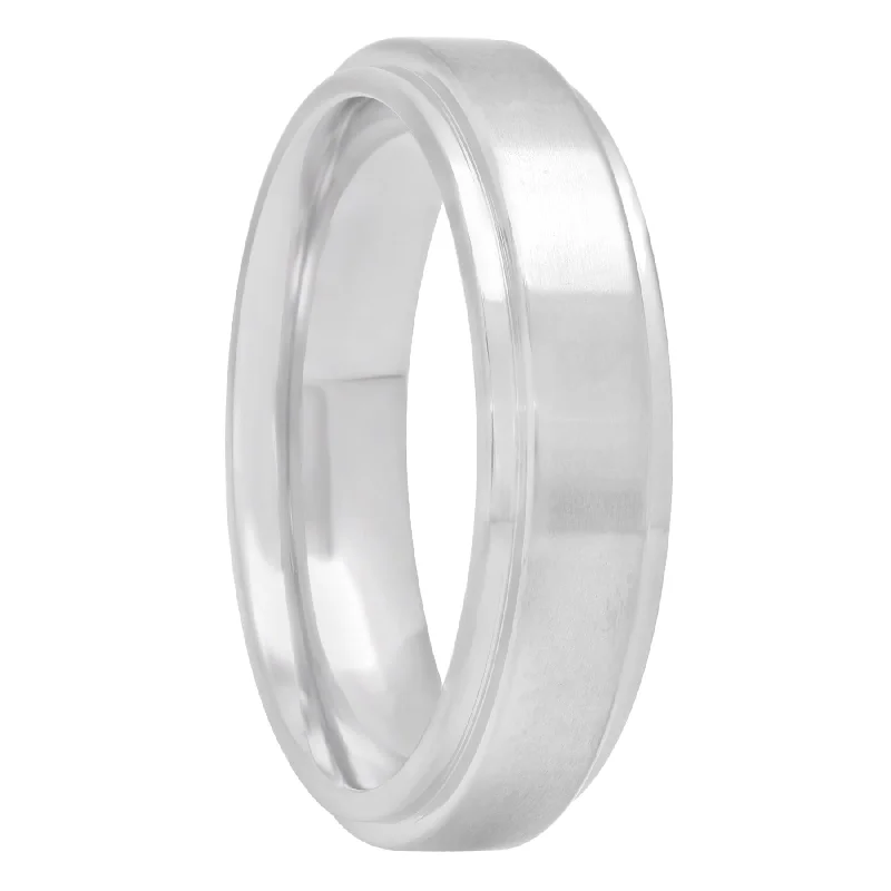 Rings perfect for travel with lightweight finger design -Titanium Step Edge Band, 6mm