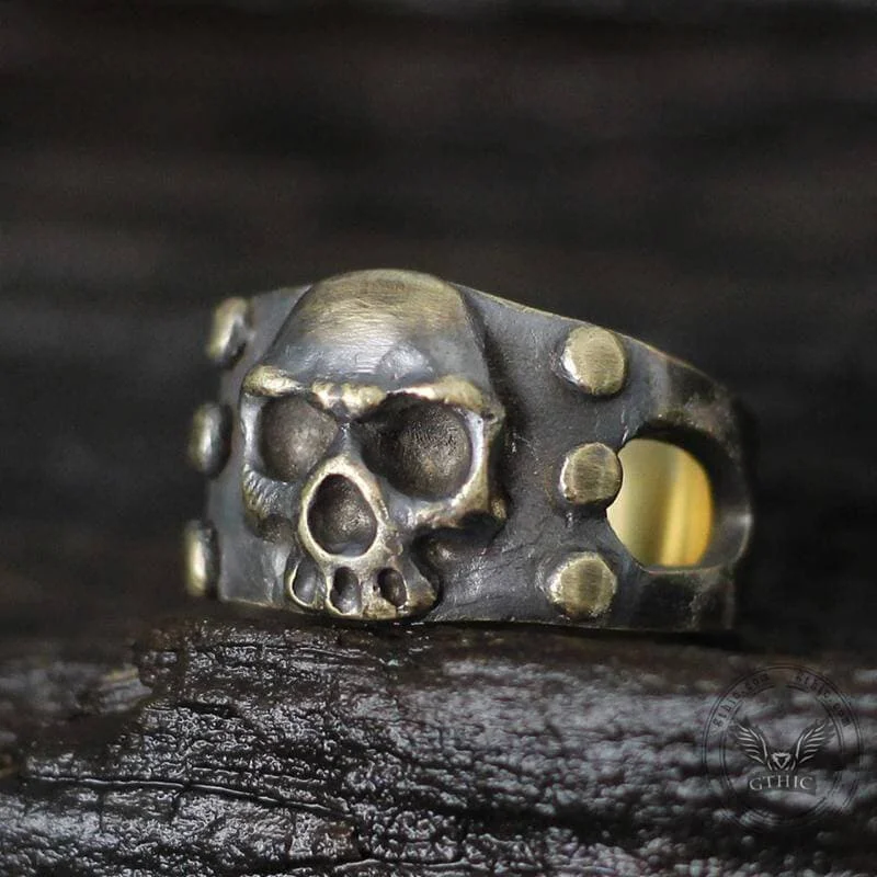 Affordable rings under fifteen dollars for quick gifts -Vintage Punk Sterling Silver Skull Ring