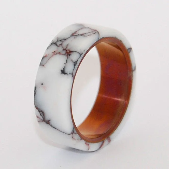 Rings featuring sapphire for rich blue finger glow -Wild Horse Bronze | Men's Jasper Stone & Titanium Wedding Ring