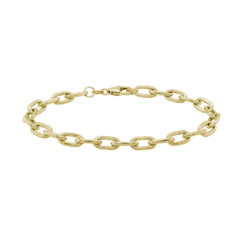 Trendy cuff bracelets with sleek, modern designs for an edgy, fashionable style -14k Gold Oval Link Bracelet