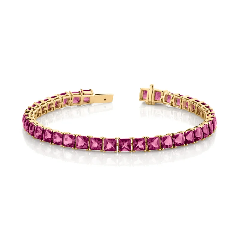 Elegant gemstone bangles with sapphires, rubies, and diamonds for stunning glamour -14k Gold Rhodolite Bracelet