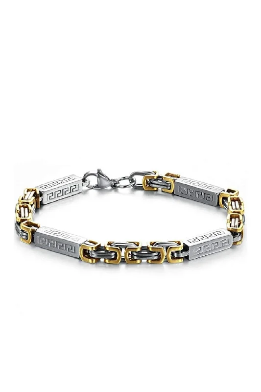 Gemstone-encrusted bangles with sapphires and diamonds for a luxurious touch -18k Gold & Silver Two Tone Bracelet