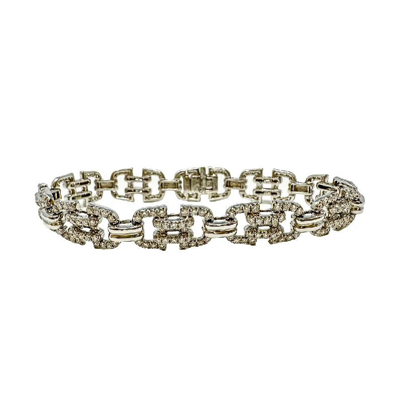 Minimalist cuff bracelets for sleek and simple accessories that go with everything -18K White Gold Bracelet with Diamonds