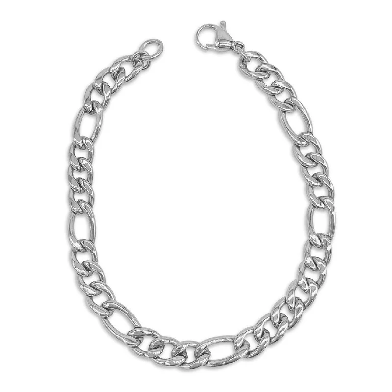 Classic gold bangles for women who love elegant, timeless accessory pieces -Adornia 7mm Figaro Chain Bracelet silver 9"