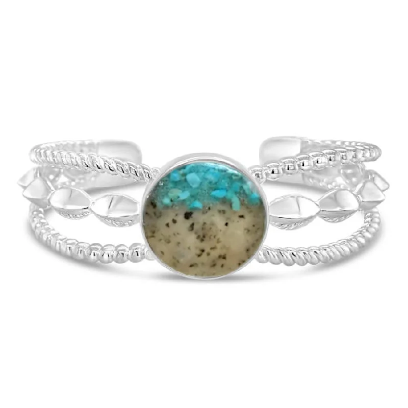 Elegant bangles with crystal embellishments for sparkling and sophisticated jewelry pieces -Boho Cuff Bracelet Turquoise Gradient