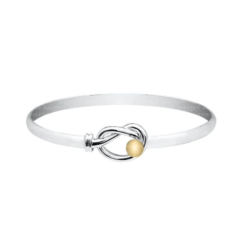 Bohemian-style bracelets with woven designs for a relaxed, free-spirited accessory -Cape Cod Love Knot Bracelet in Sterling Silver and 14kt Yellow Gold (7 inches)