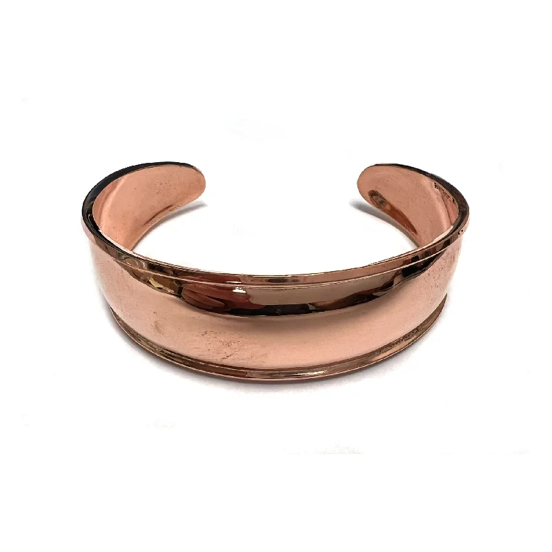 Elegant pearl bracelets for women who love classic, feminine jewelry pieces -Copper Smooth Cuff Bracelet