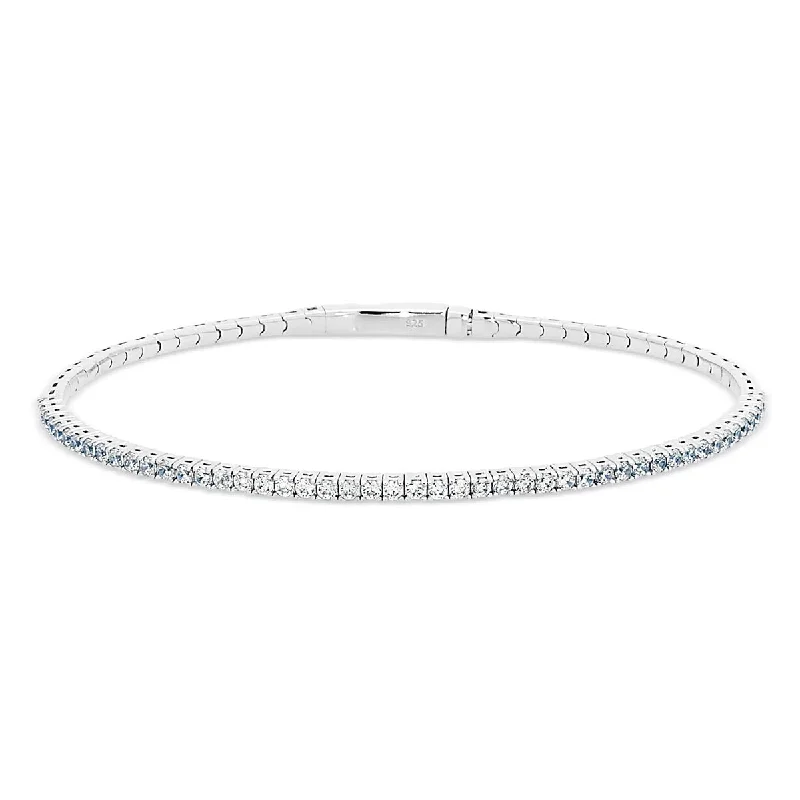 Delicate gold bracelets for a simple, elegant, and timeless accessory choice -Cubic Zirconia April Bracelet in Sterling Silver