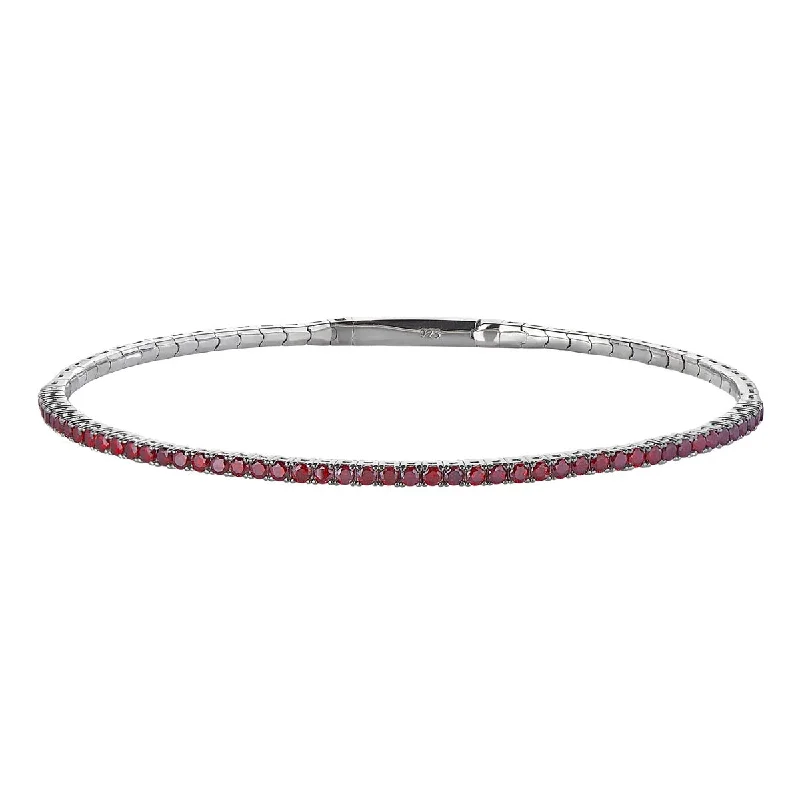 Statement gold bangles with unique textures and eye-catching designs for luxury -Cubic Zirconia January Bracelet in Sterling Silver