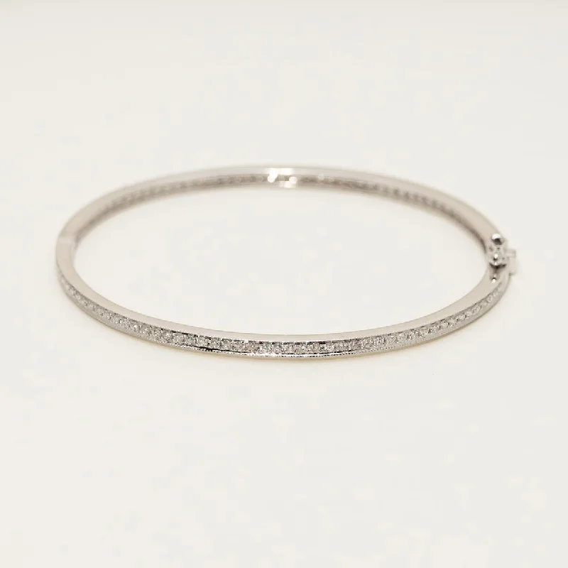 Charming beaded bracelets for women who appreciate casual, boho-style jewelry -Dabakarov Diamond Bangle Bracelet in 14kt White Gold (7/8ct tw)