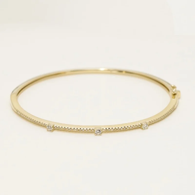 Silver bangles for women who love timeless and classic jewelry designs -Dabakarov Diamond Bangle Bracelet in 14kt Yellow Gold (1/3ct tw)