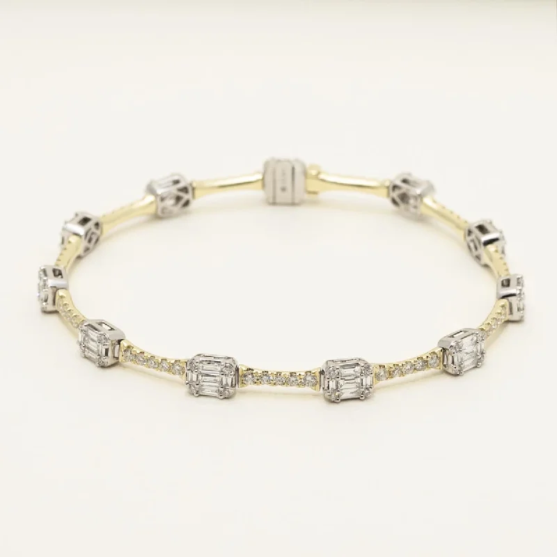 Trendy infinity bracelets for a meaningful symbol of endless love and connection -Dabakarov Diamond Link Bracelet in 14kt Yellow and White Gold (2 3/4ct tw)