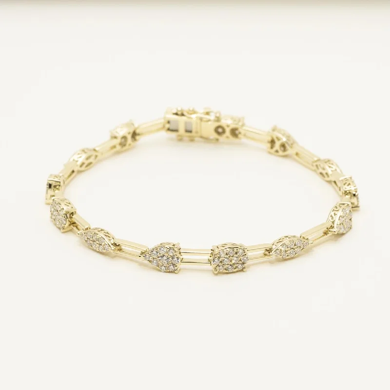 Modern titanium bracelets for men with sleek, masculine designs and durability -Dabakarov Multi Shape Diamond Link Bracelet in 14kt Yellow Gold (2 1/4ct tw)