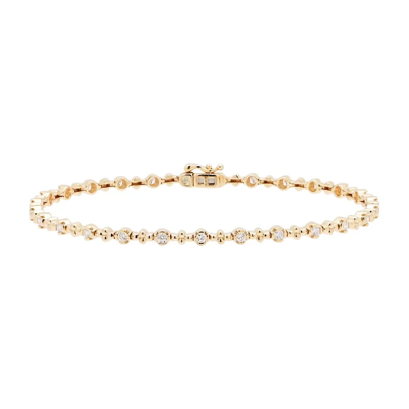 Elegant gold bracelets for women with simple, minimalist designs and elegance -Diamond Bracelet in 14kt Yellow Gold (5/8ct tw)