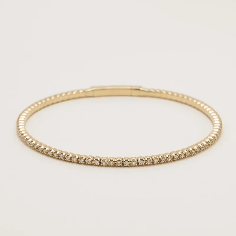 Unique gemstone bracelets with rare stones for an exclusive, eye-catching design -Diamond Flexible Bangle Bracelet in 14kt Yellow Gold (1ct tw)