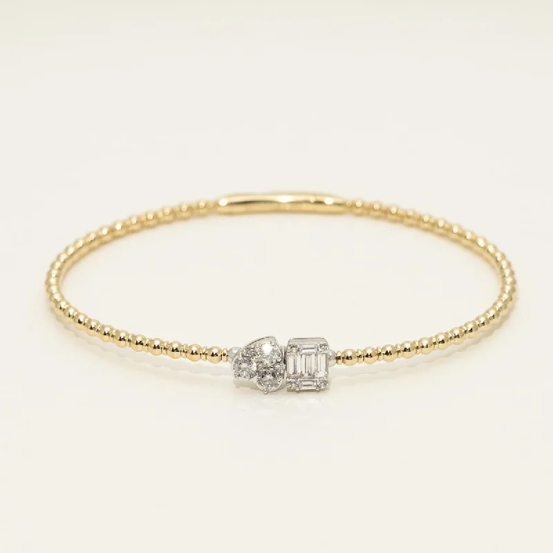 Dainty bracelets with tiny charms for a delicate, feminine accessory choice -Diamond Flexible Bracelet in 14kt Yellow and White Gold (5/8ct tw)