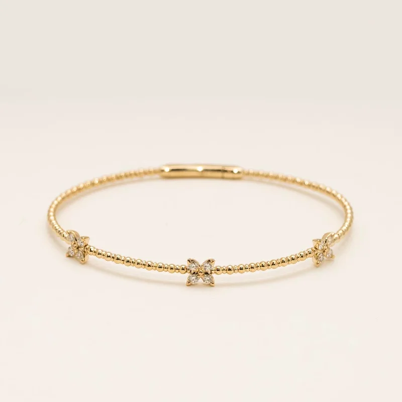 Pearl-studded bangles for a sophisticated, feminine accessory for special events -Diamond Flexible Bracelet in 14kt Yellow Gold (1/3ct tw)