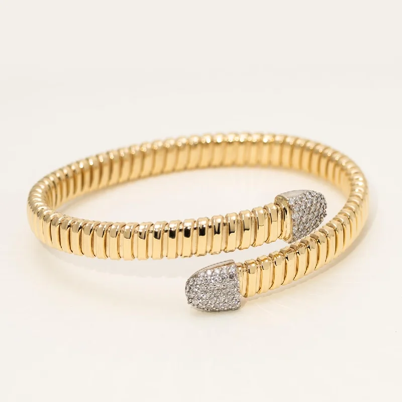 Simple silver bracelets with minimalist designs for everyday wear and elegance -Diamond Flexible Bracelet in 14kt Yellow Gold (7/8ct tw)