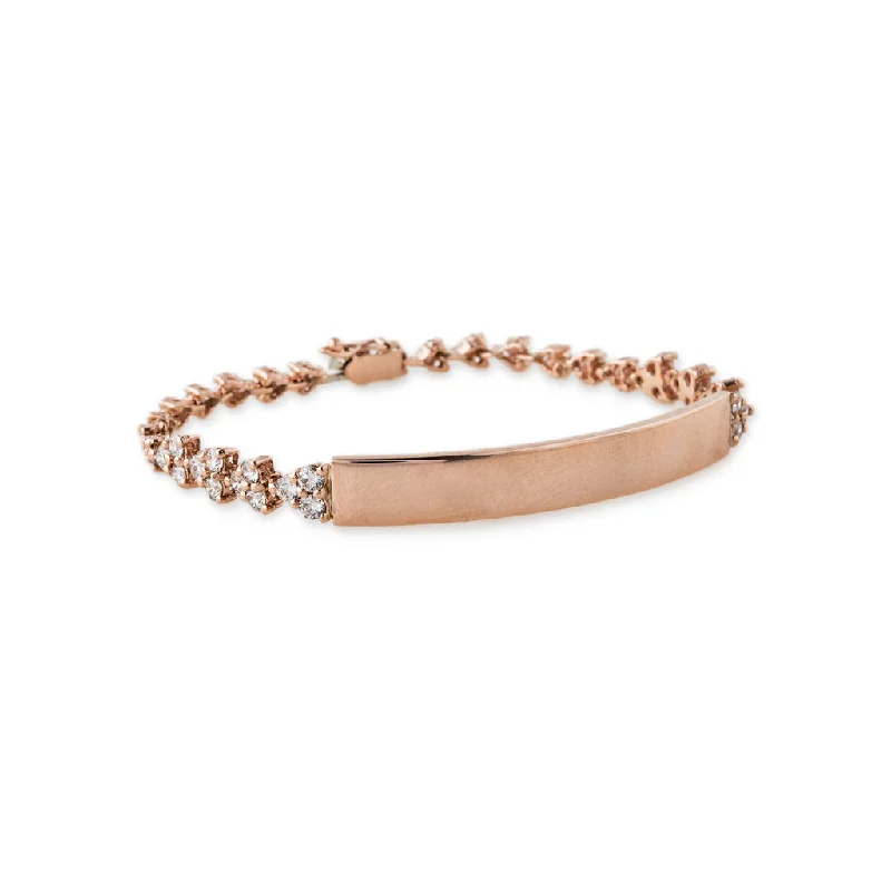 Gold-plated bracelets for women who love high-fashion accessories at an affordable price -CUSTOM DIAMOND LIZZIE ID BRACELET