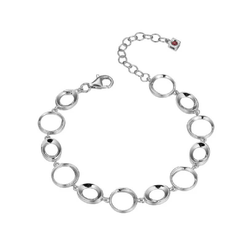 Classic chain-link bracelets for women who love timeless, versatile jewelry choices -Elle Swirl Collection Interlocking Circles Bracelet