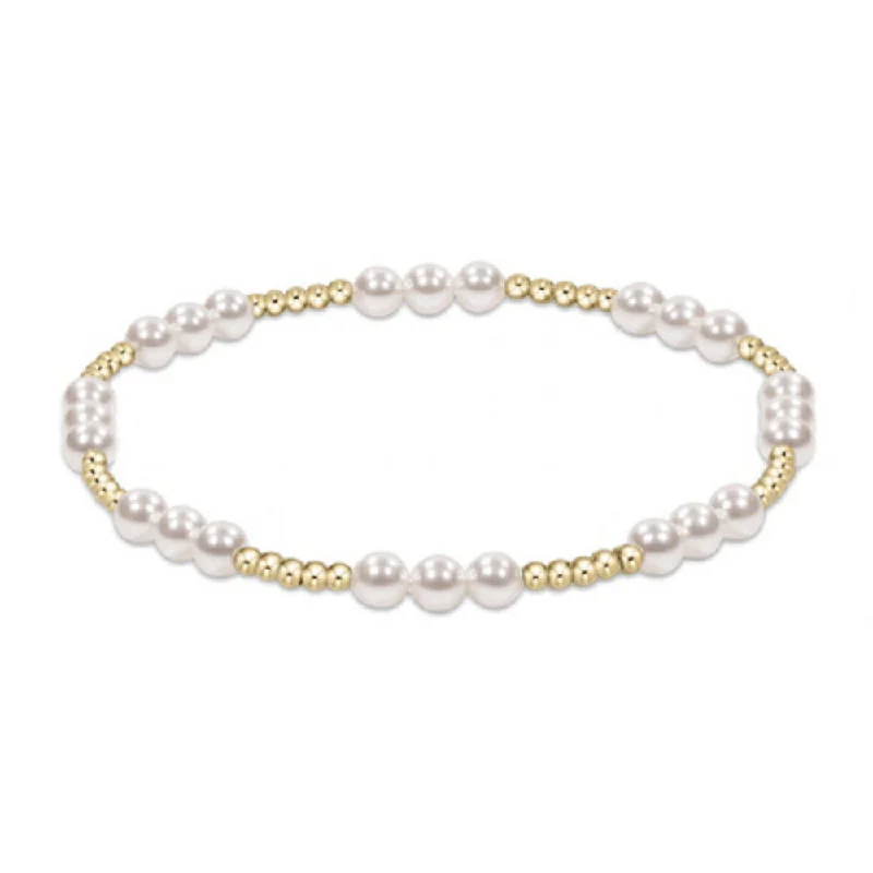 Elegant bangles with crystal embellishments for sparkling and sophisticated jewelry pieces -enewton 7.25" extends Joy Pattern 4mm Bead Bracelet - Pearl