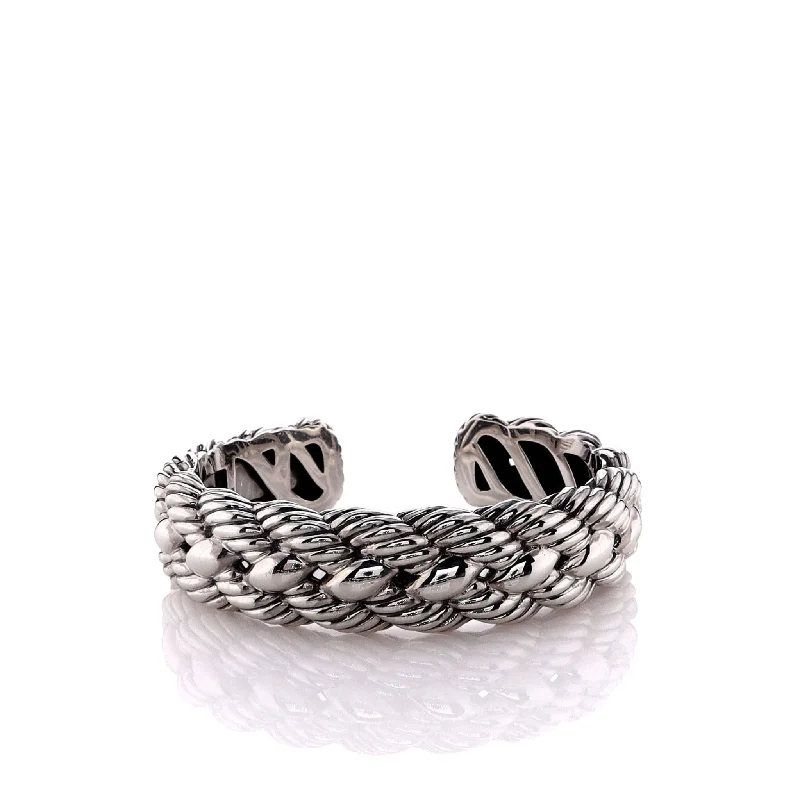 Bohemian-style bracelets with woven designs for a relaxed, free-spirited accessory -Estate David Yurman Sterling Silver Braided Cable Design Cuff Bracelet