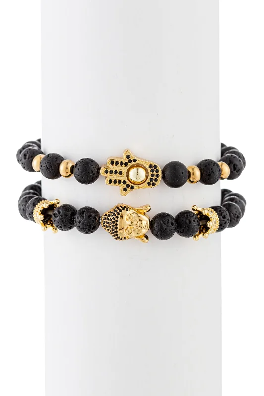 Bohemian-style bracelets with woven designs for a relaxed, free-spirited accessory -Ethan - Bracelet Set