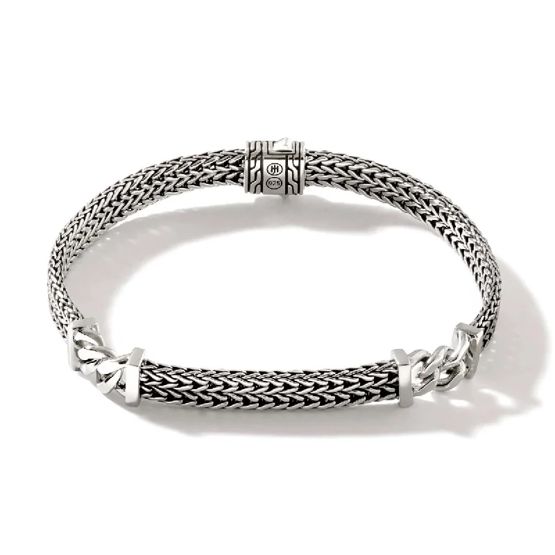 Vintage-inspired bracelets with antique details and intricate craftsmanship for a timeless look -John Hardy Classic Chain Collection Station Bracelet in Sterling Silver