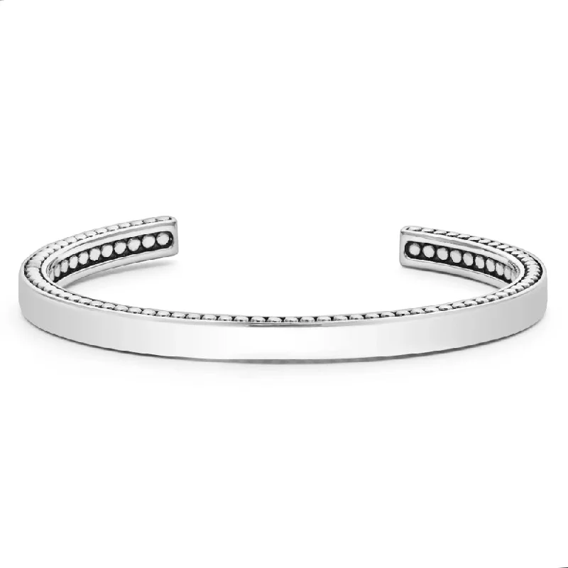 Gold bangles for women who love traditional, elegant accessories for any occasion -Lagos Anthem Silver Cuff Bracelet, 6mm