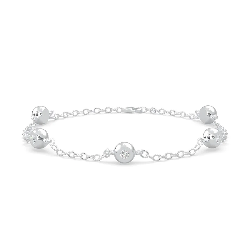 Adjustable bangles with easy-to-wear clasps and customizable fit for comfort -Lands Collection Spirit Diamond Station Bracelet in White Modern Electrum (1/10ct tw)