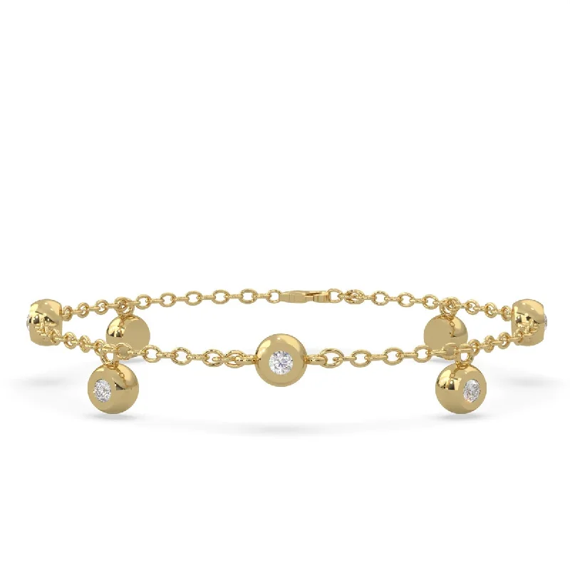 Unique gemstone bracelets with rare stones for an exclusive, eye-catching design -Lands Collection Spirit Diamond Station Bracelet in Yellow Modern Electrum (1/7ct tw)