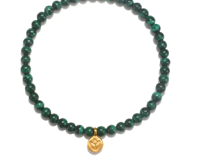 Simple link bracelets with clean lines and a classic design for any occasion -MALACHITE LOTUS BRACELET