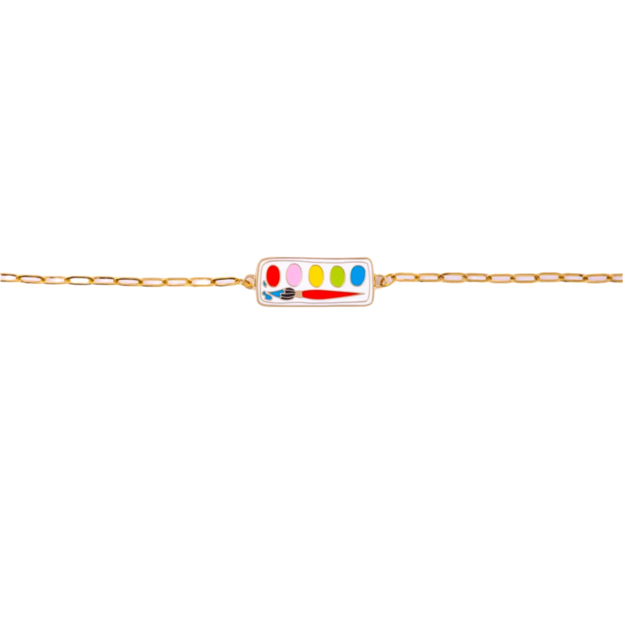 Personalized engraved bangles with initials or dates for a meaningful gift idea -Paintbrush + Palette Bracelet